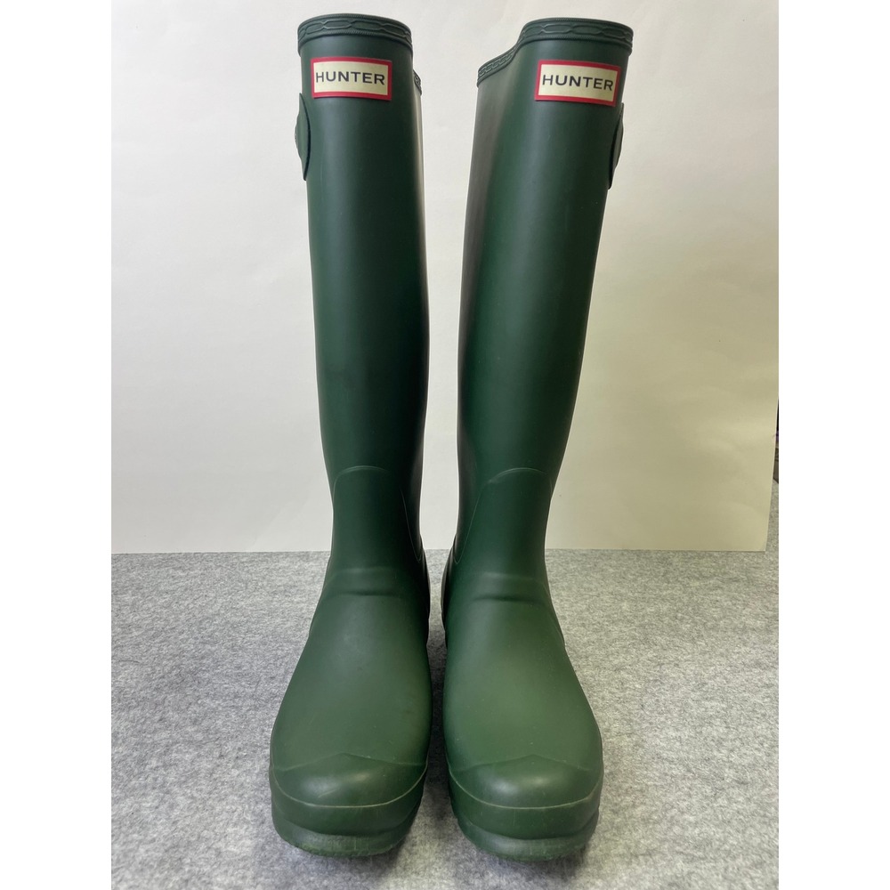 Hunter Original Tall Rain Boots Matte Green Waterproof WFT1000RMA Womens Size 9